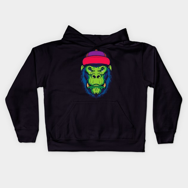 Fierce Gorilla Kids Hoodie by NeoHues